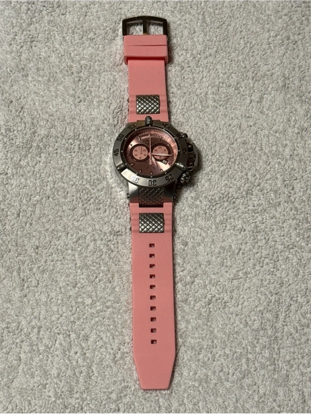 Invicta Men’s Subaqua Model 1383 Rose Pink Chronograph Stainless Steel Watch